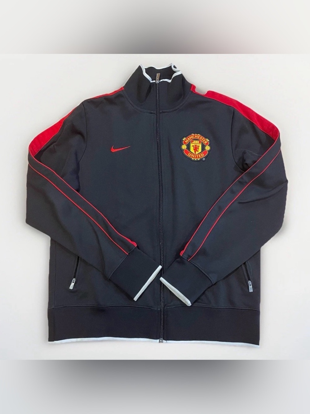 Manchester United Nike Track Jacket Size Large Soccer Full Zip Warm Up FIFA